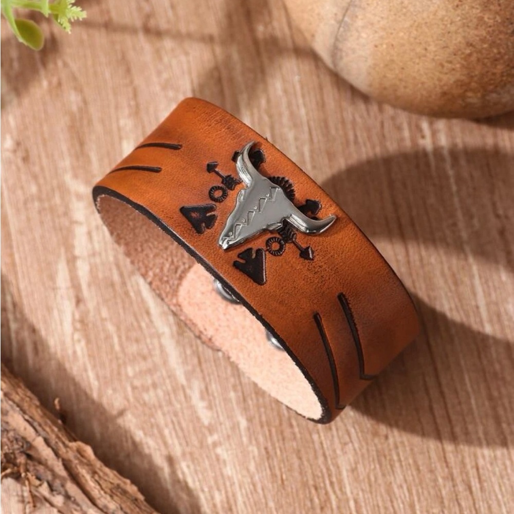 New PU Leather Cattle Decor String Bracelet